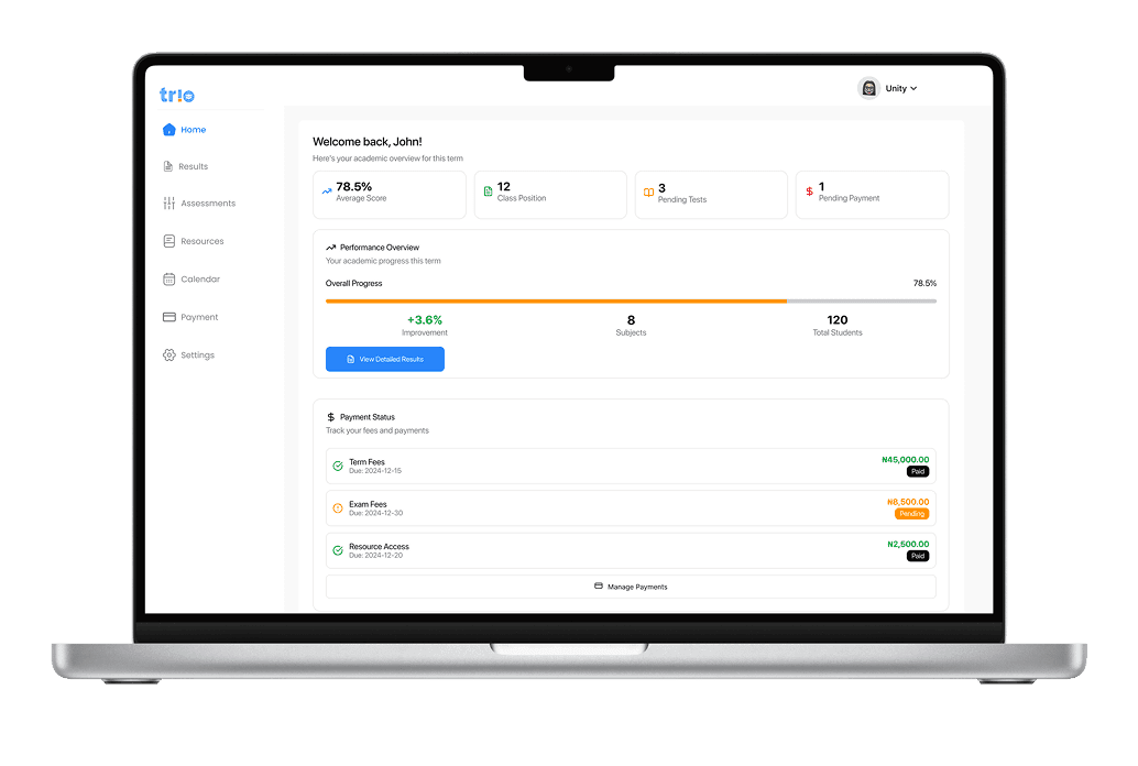 Student dashboard preview